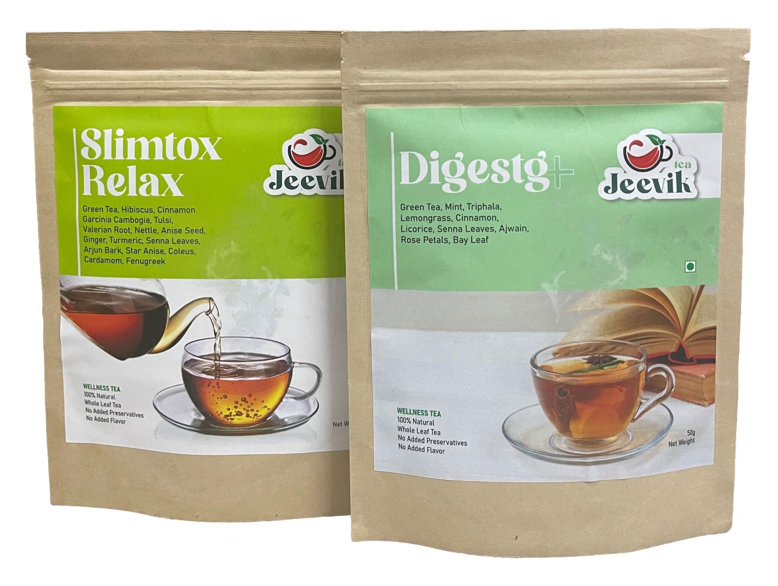 Jeevik Slimtox Relax and Digestg wellness tea packs